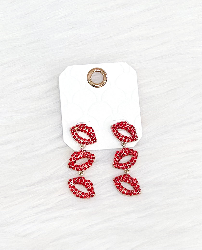Kisses Jeweled Dangle Earrings