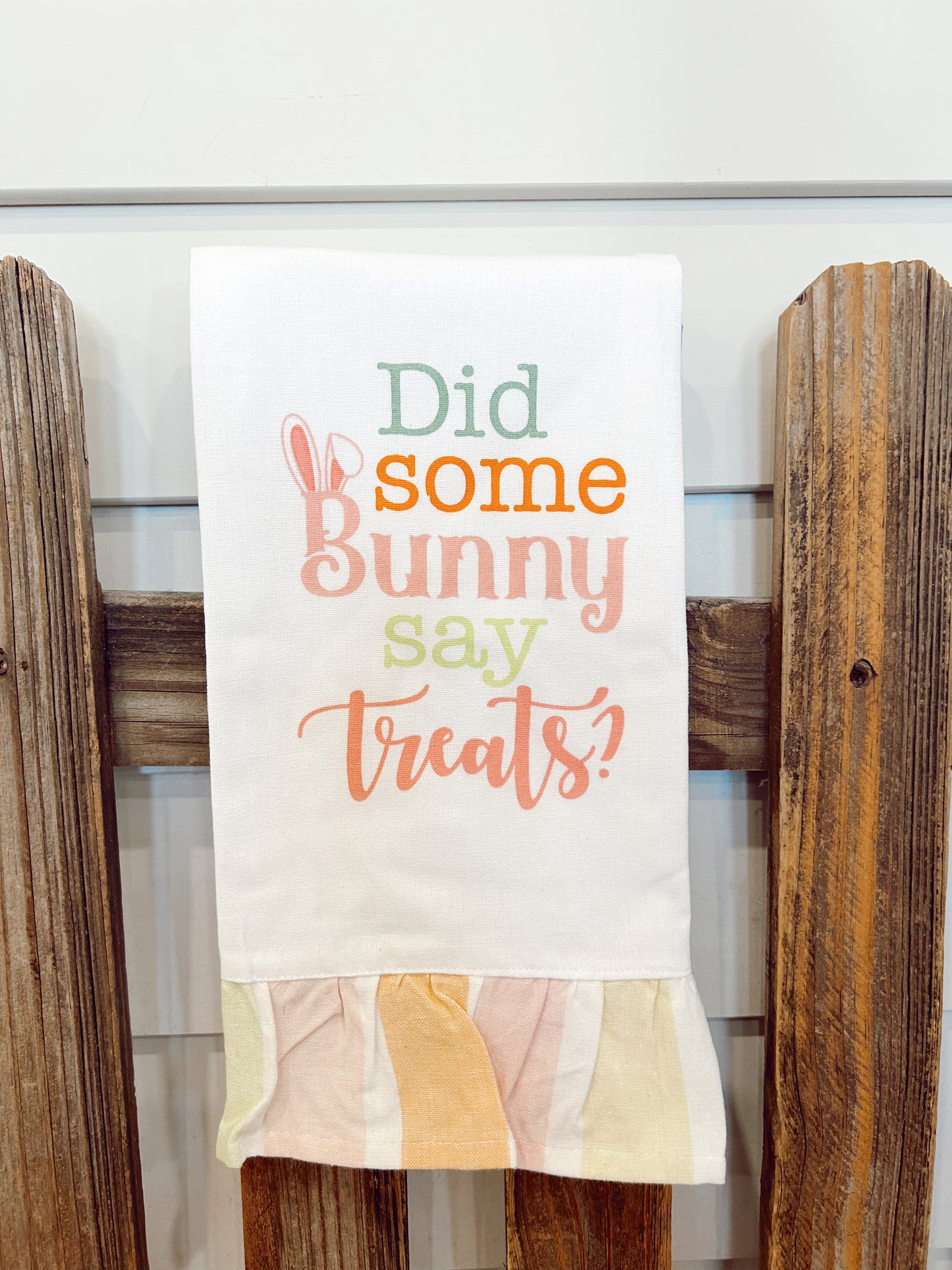 Bunny Say Treats Ruffle Hand Towel