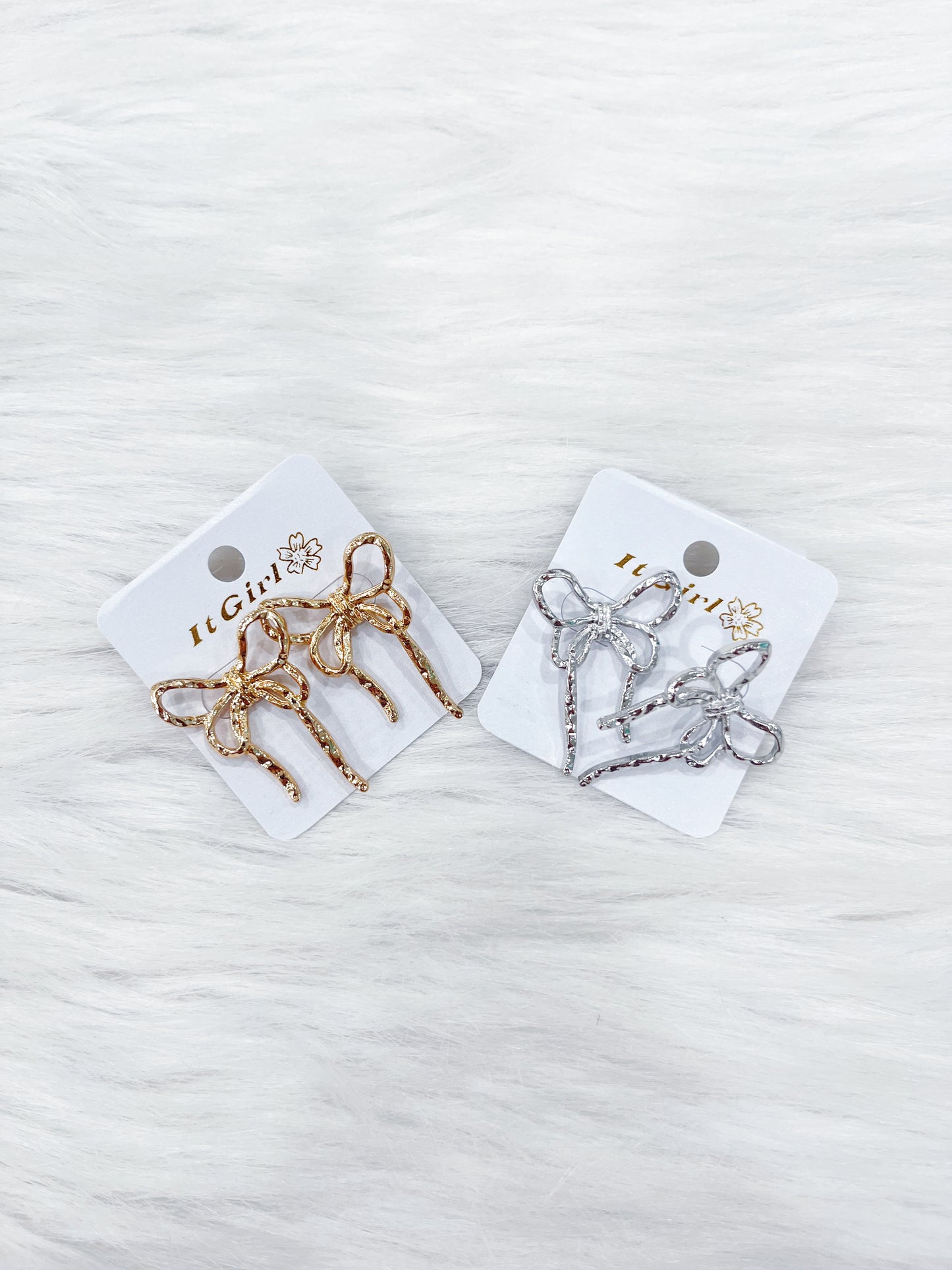 Hammered Bow Earrings