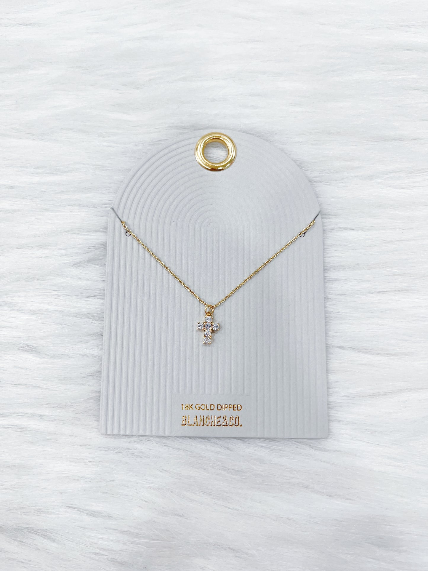 Mini Rhinestone Cross Necklace