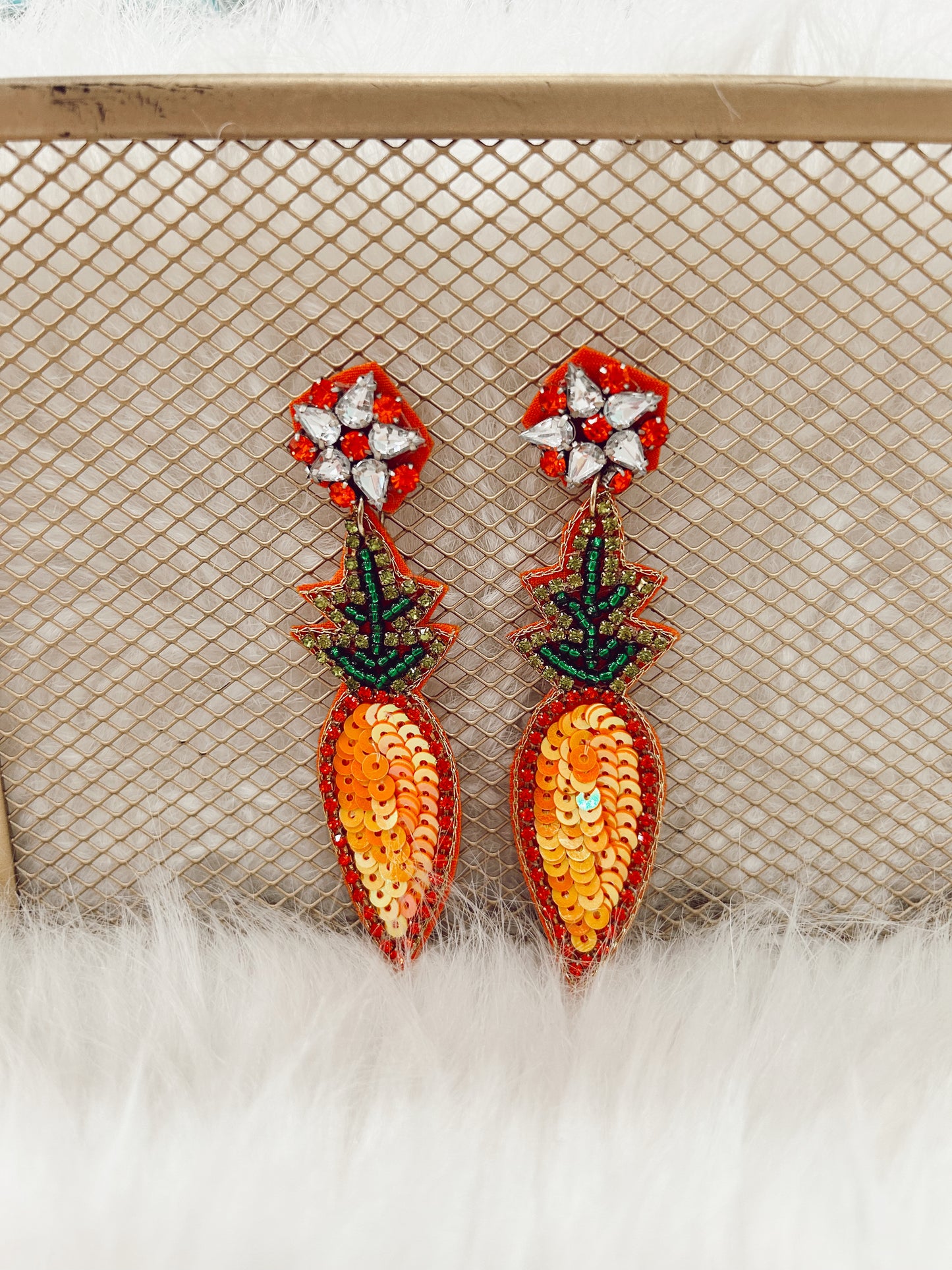 Sequin Carrot Earrings