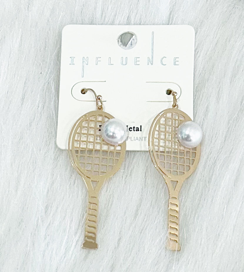 Pearl and Gold Tennis Earrings
