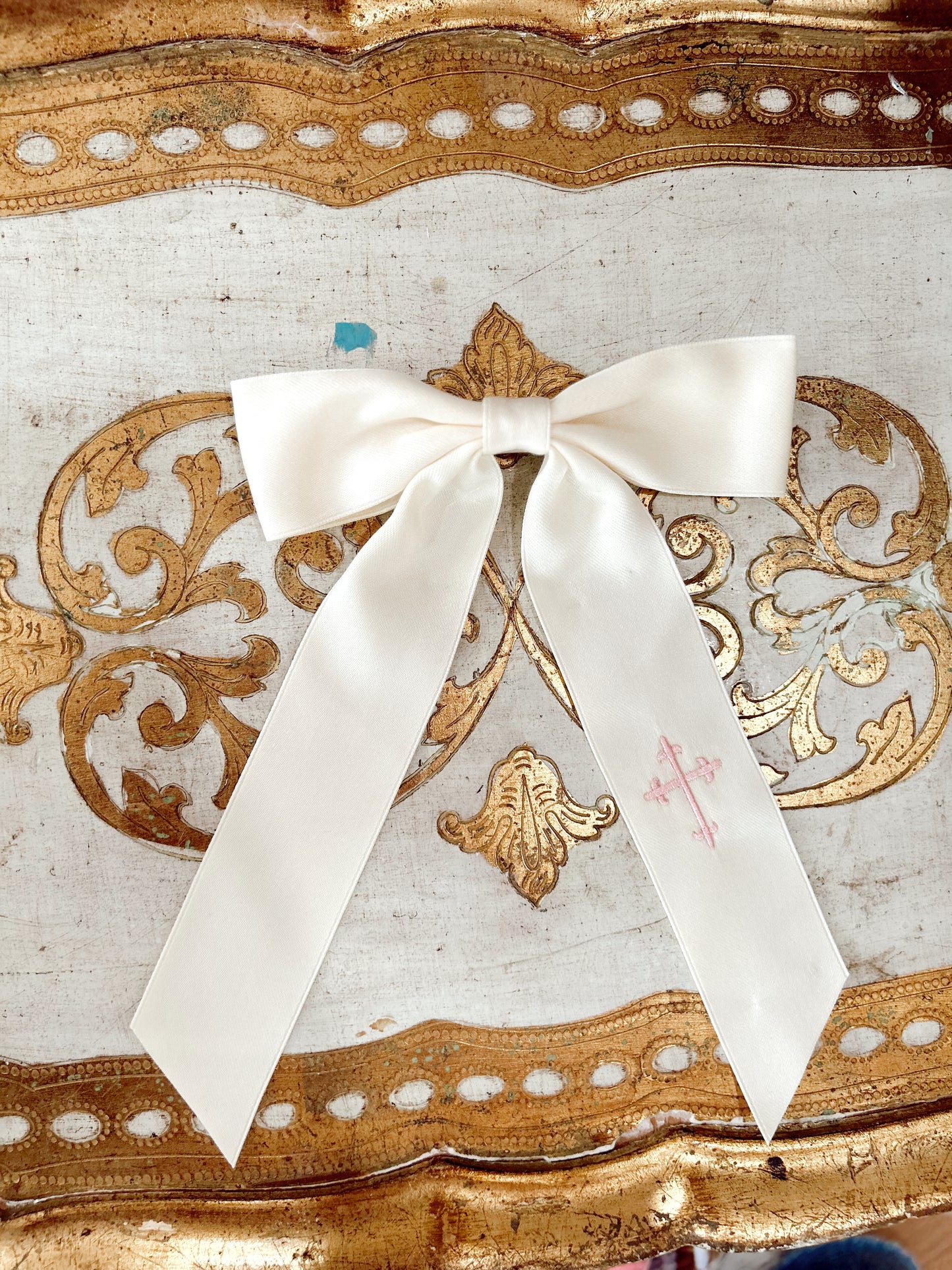 Lucy Satin Cross Bow