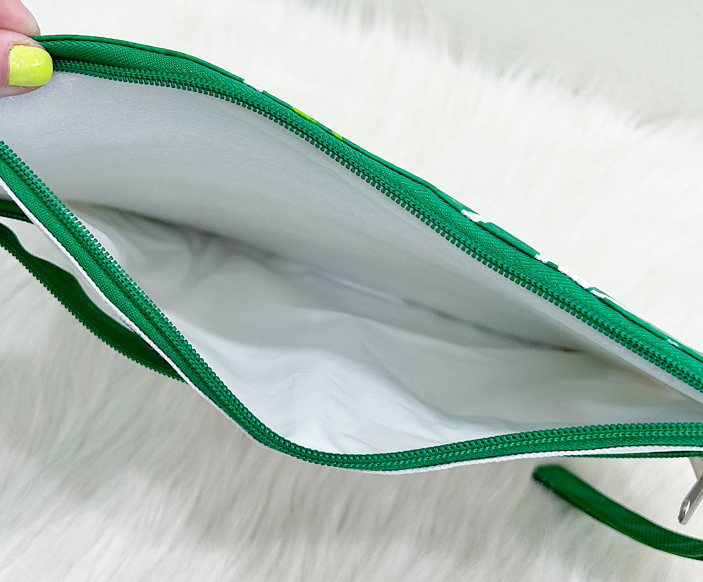 Monstera Leaf Wet Dry Bag White Kelly