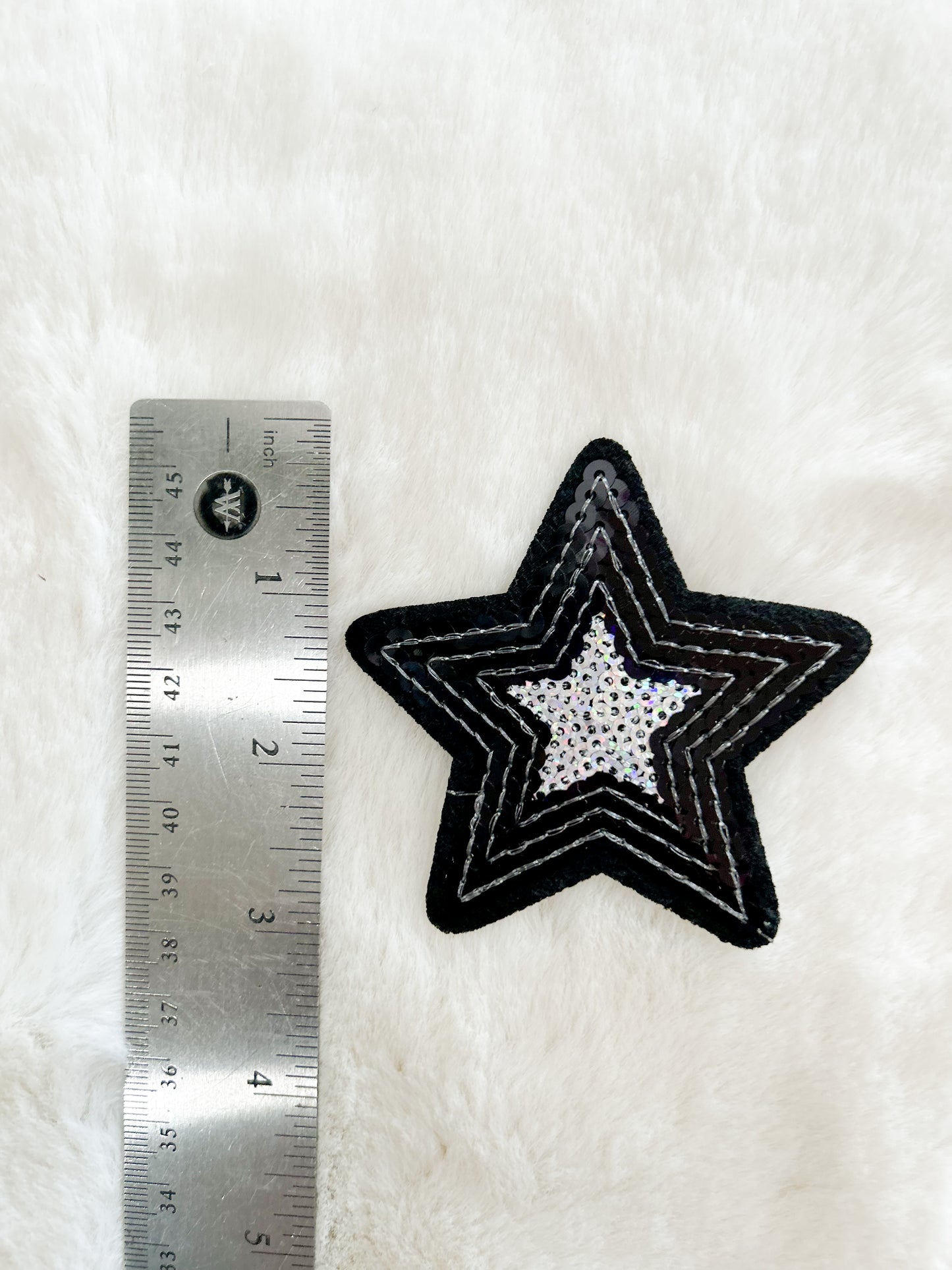 Patch- Black Star with Silver Center