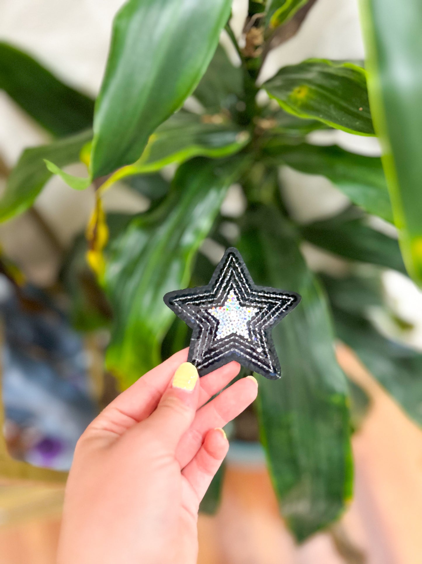 Patch- Black Star with Silver Center