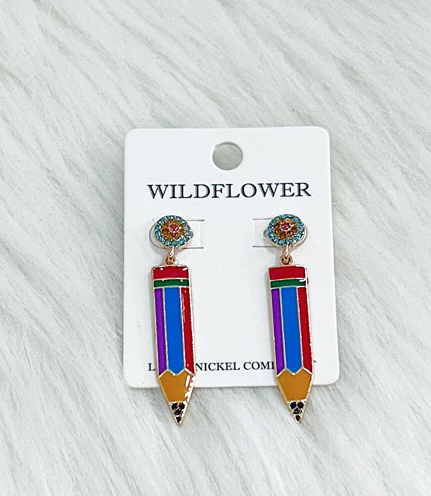 Color Pencil Earrings