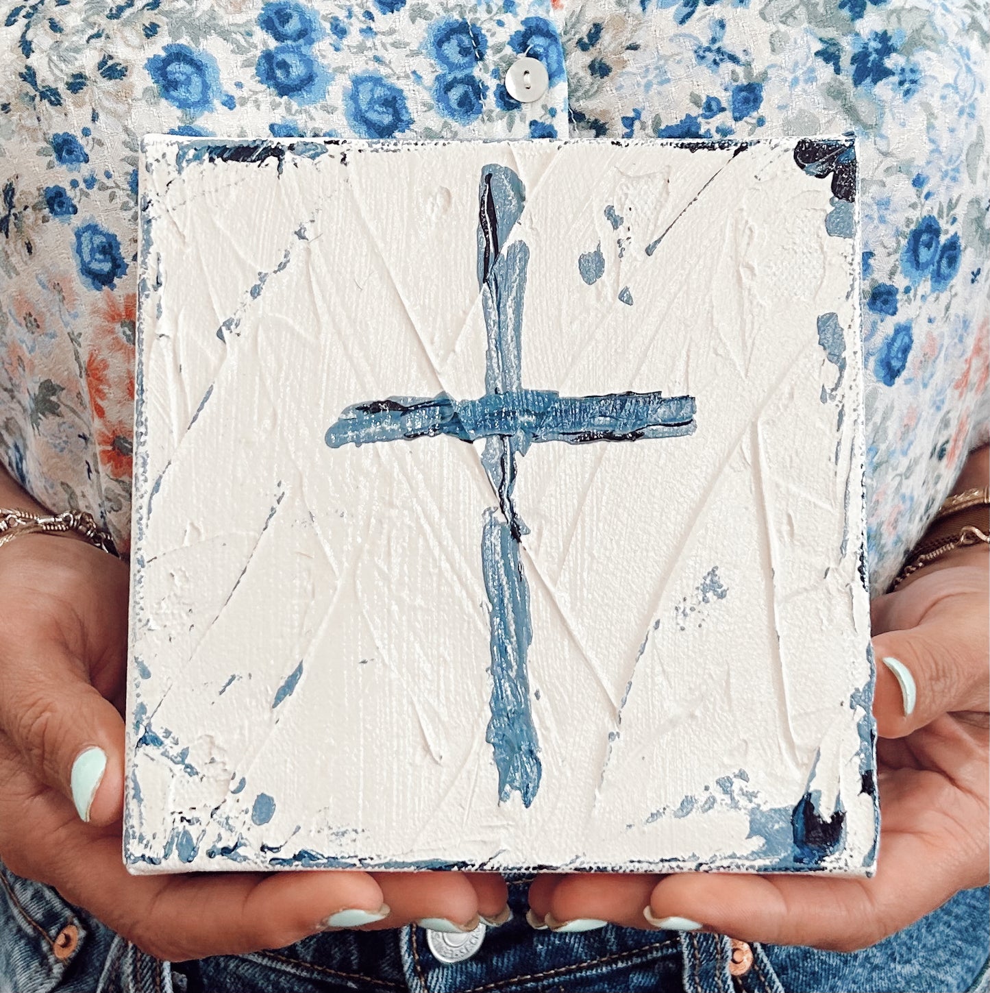 6x6 Cross Block Canvas