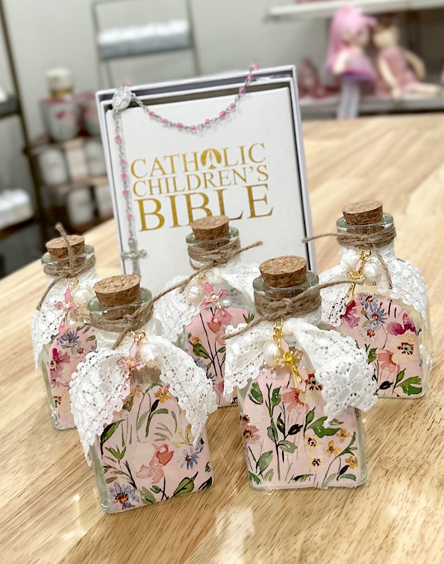 Pink Opaque Glass Bead Rosary