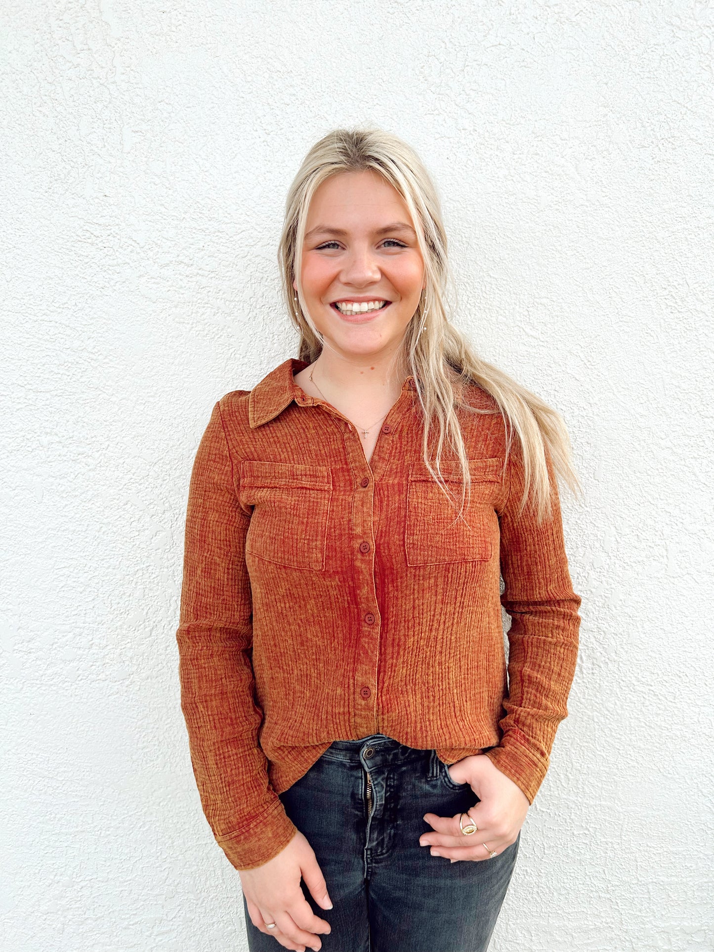 Long Sleeve Washed Shirt