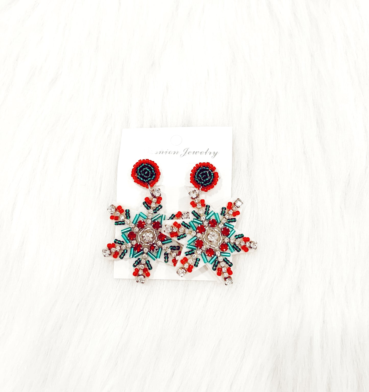 Acrylic Snowflake Christmas Tree Earrings
