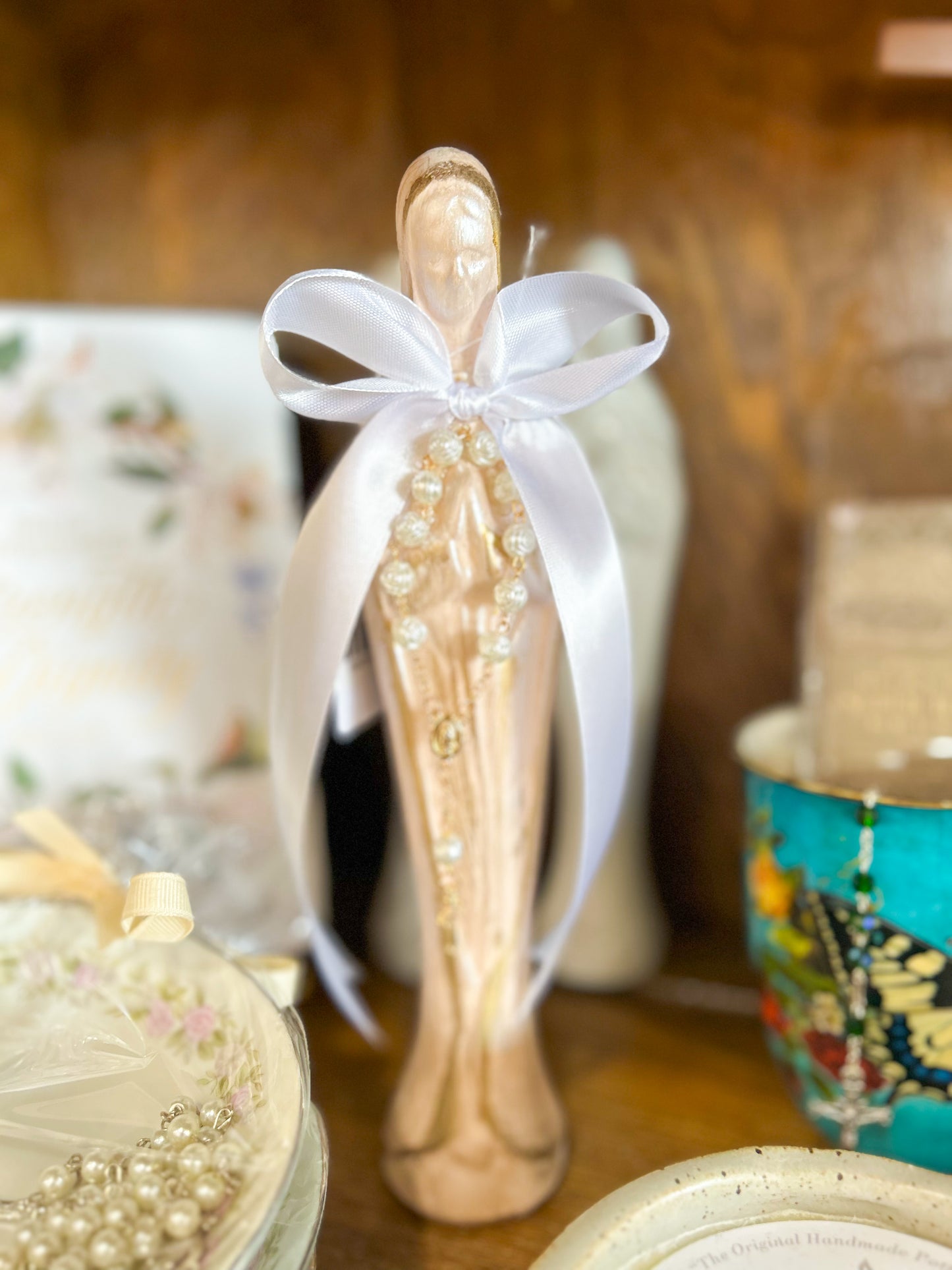 10" Radiant Mercy Mother Mary Statue- Pink