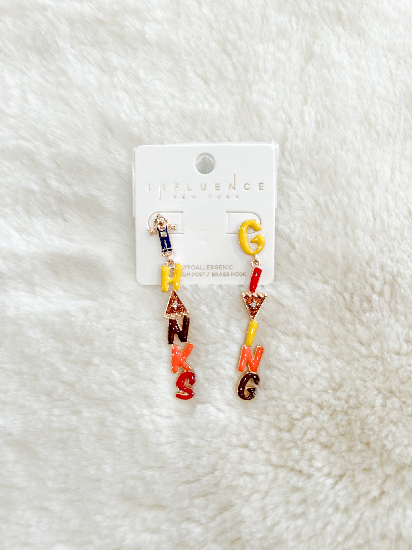 Fun Thanksgiving Letter Earrings
