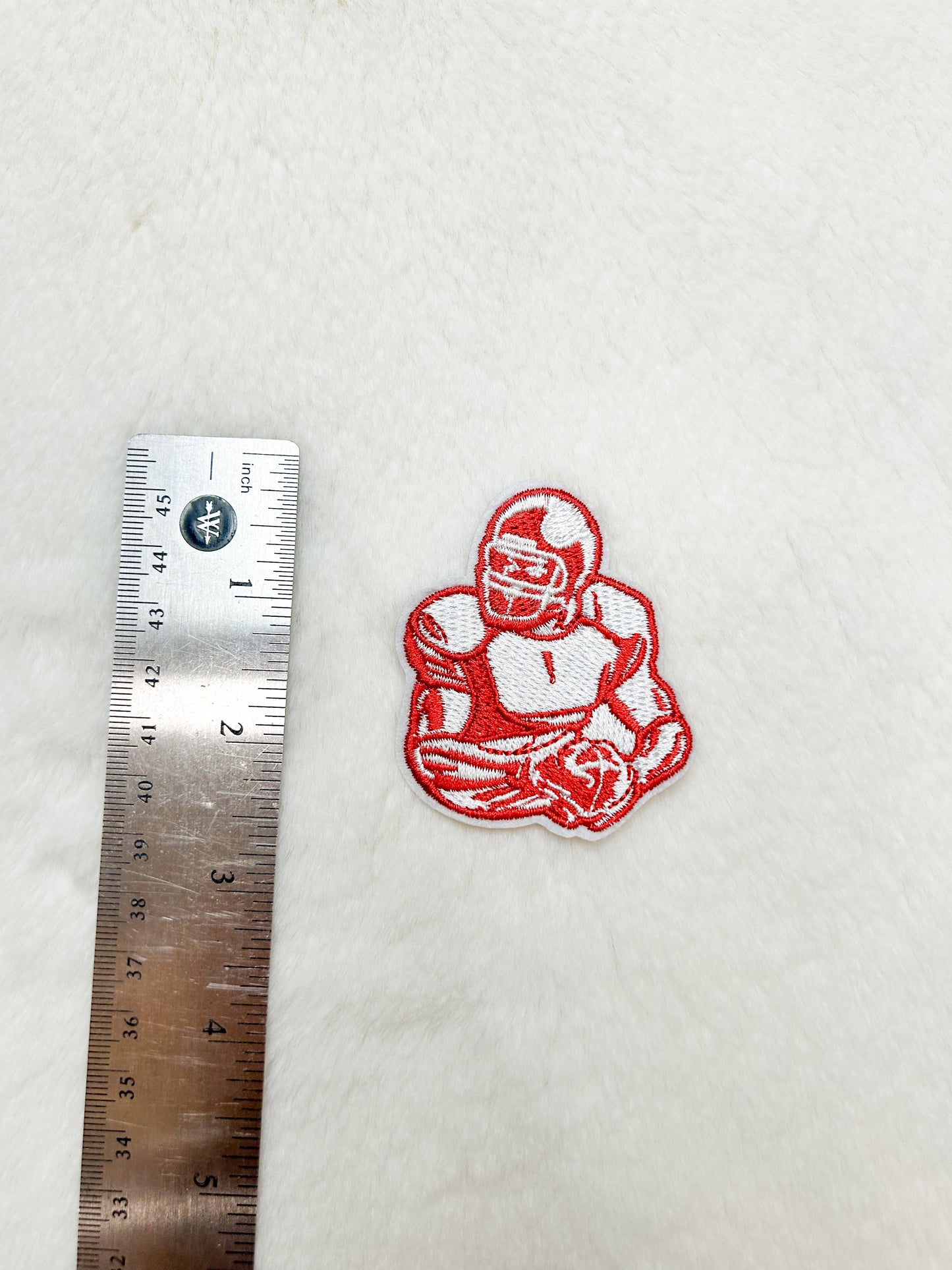 Patch-Mini Red and White Football Player