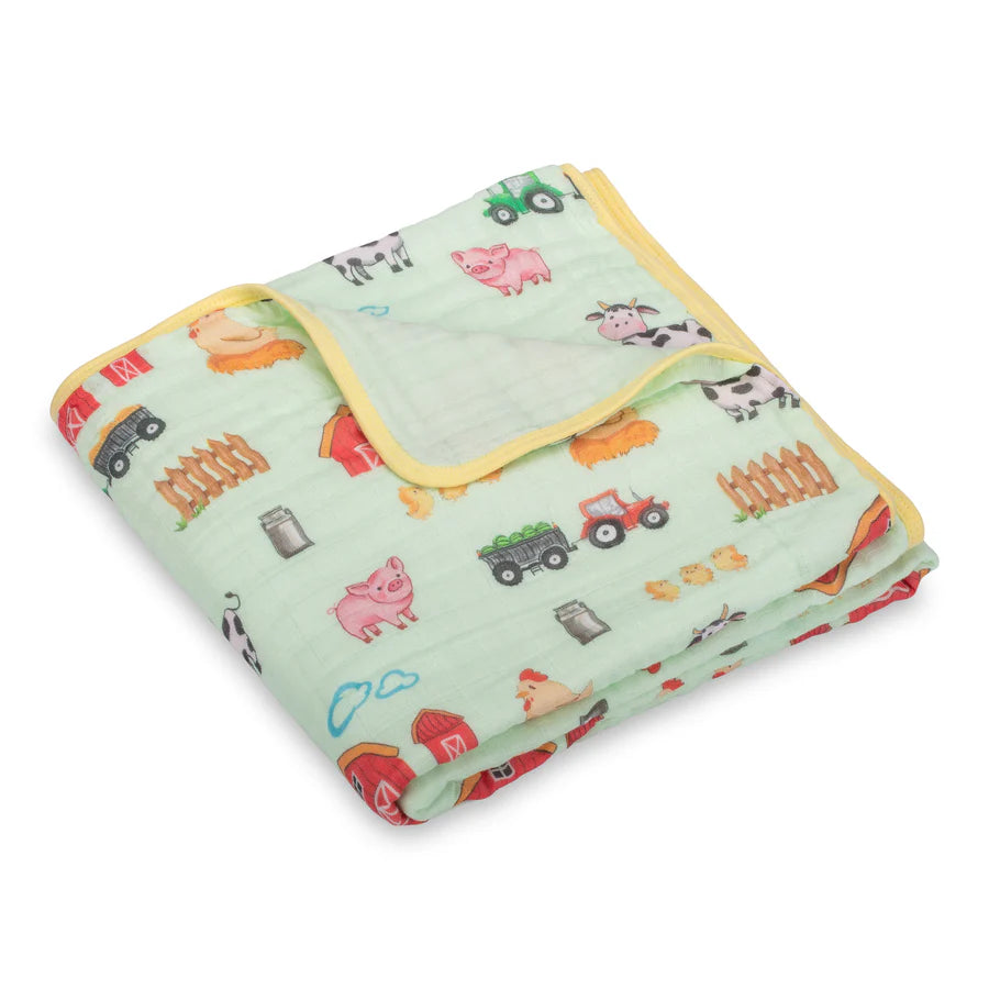 Lolly Banks Little Farmer Baby Toddler Muslin Quilt
