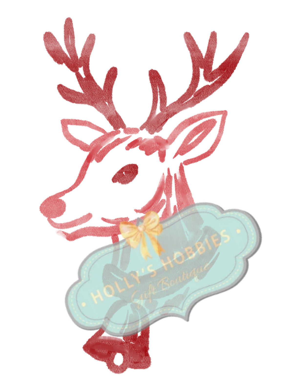 Transfer- Bells Will Be Ringing Reindeer (Red)