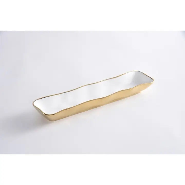 White & Gold Cracker Tray