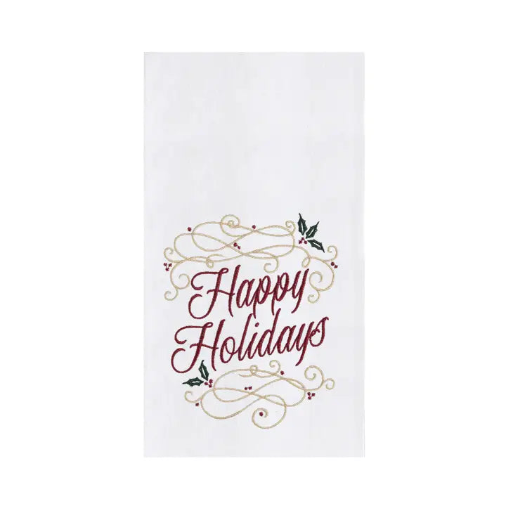 Happy Holidays Swirl Kitchen Towel