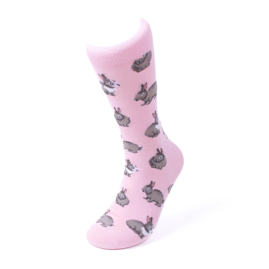 Men's Adorable Rabbit Socks- Pink