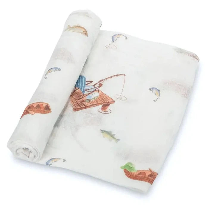 Lolly Banks Gone Fishing Baby Swaddle