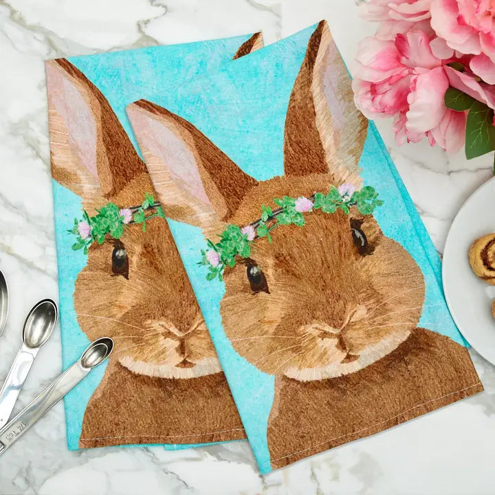 Easter Clover Bunny Kitchen Towel
