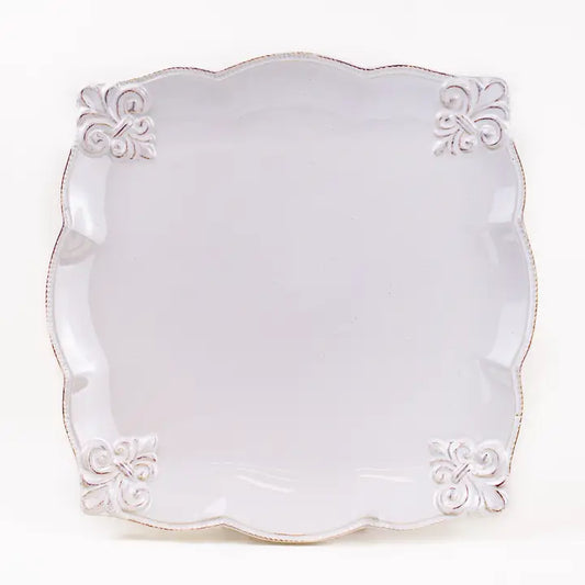 Embossed Fleur De Lis Platter