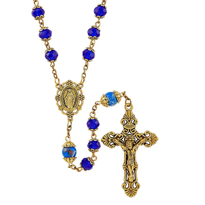 Picasso Rosary- Sapphire