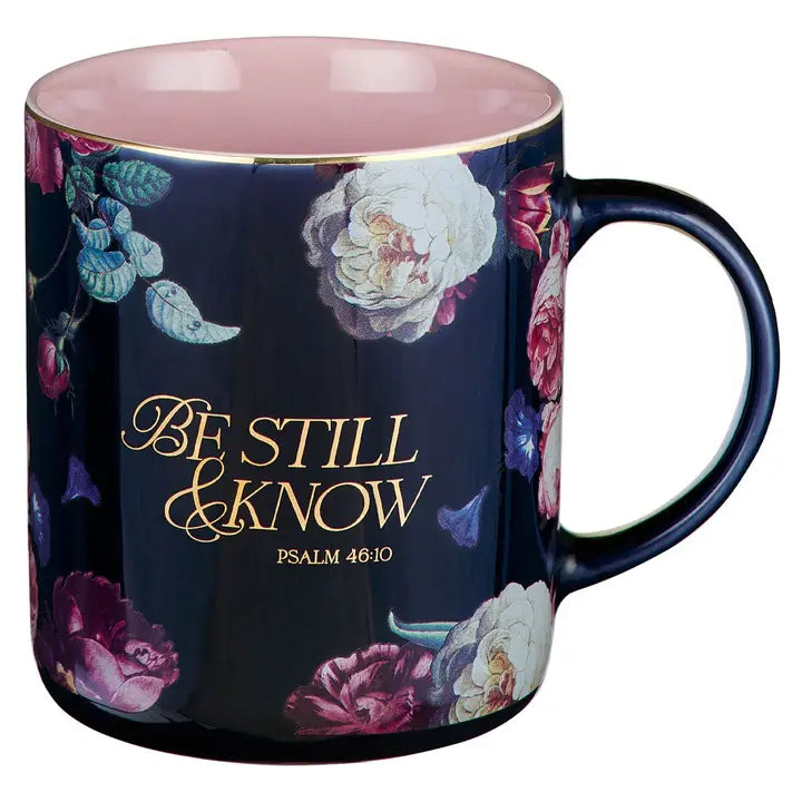 Mug- Navy/Pink Be Still & Know Ps. 46:10