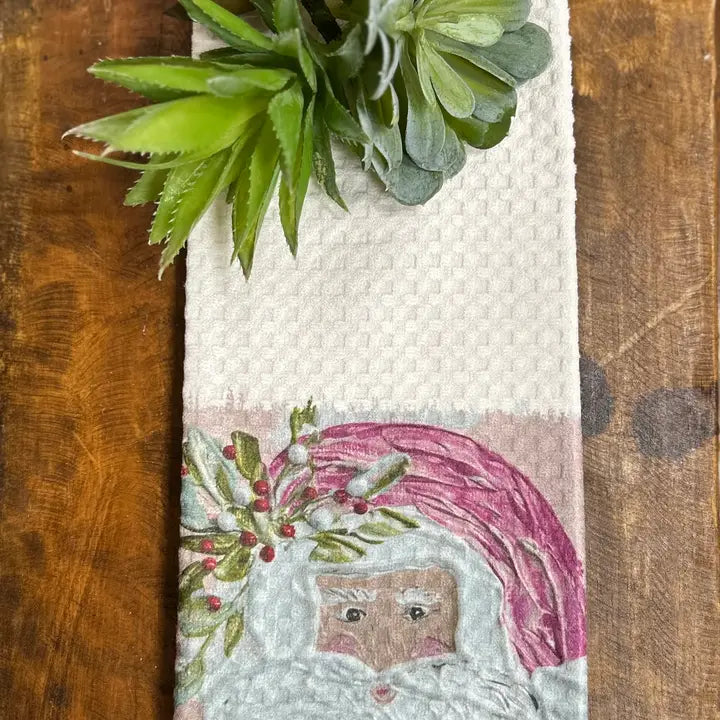 GA Pink Santa Hand Towel