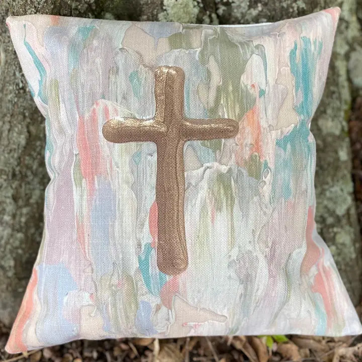 GA Pastel Cross Pillow