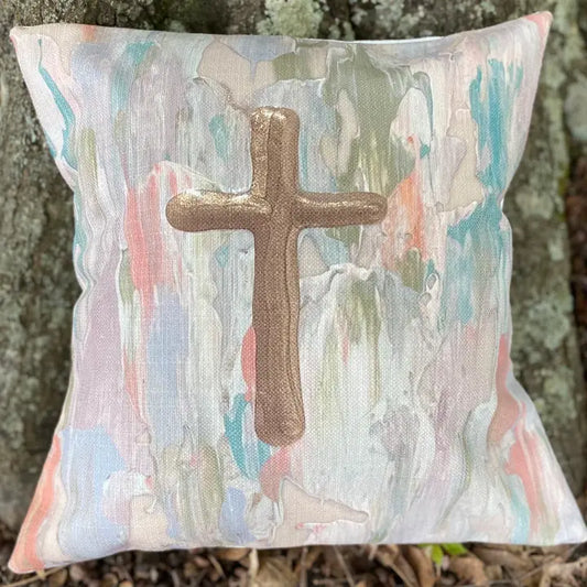 GA Pastel Cross Pillow
