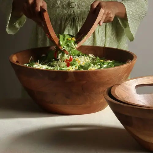 Extra Large Wooden Bowl with Handles