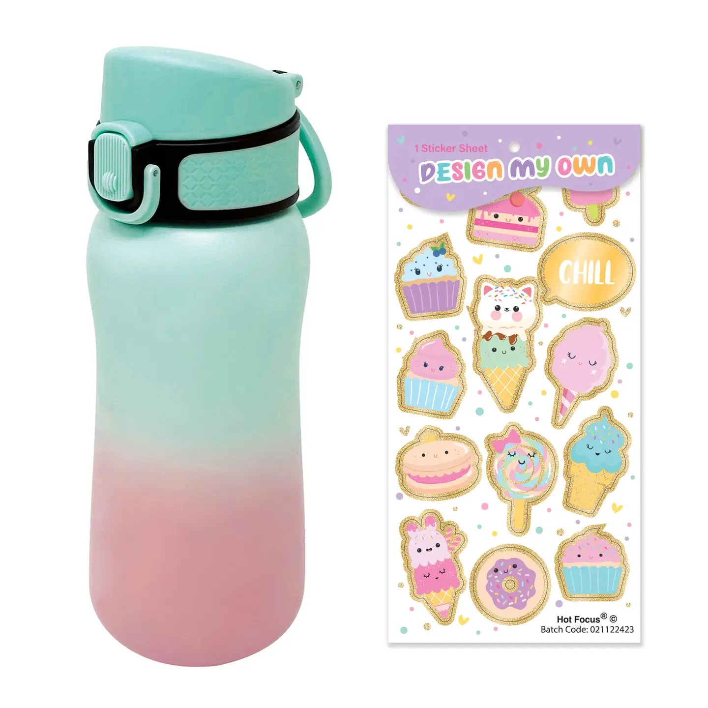 Stylish Stainless Steel Water Bottle 12oz, Sweets