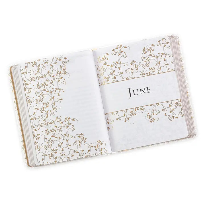 One-Minute Devotions Morning By Morning- White Faux Leather