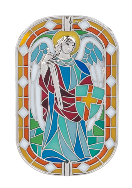 St Micheal Swivel Visor Clip- Ganz