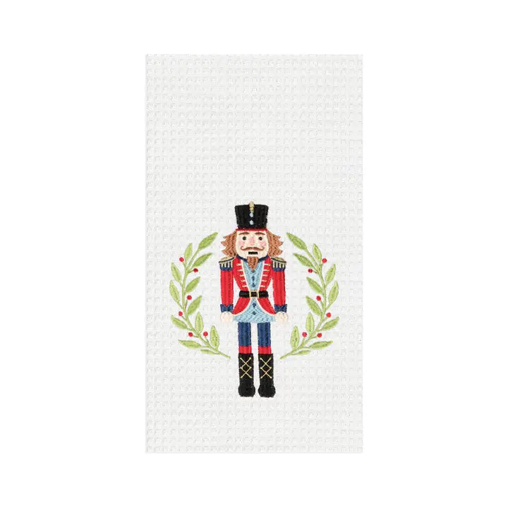 Christmas Nutcracker Wreath Hand Towel
