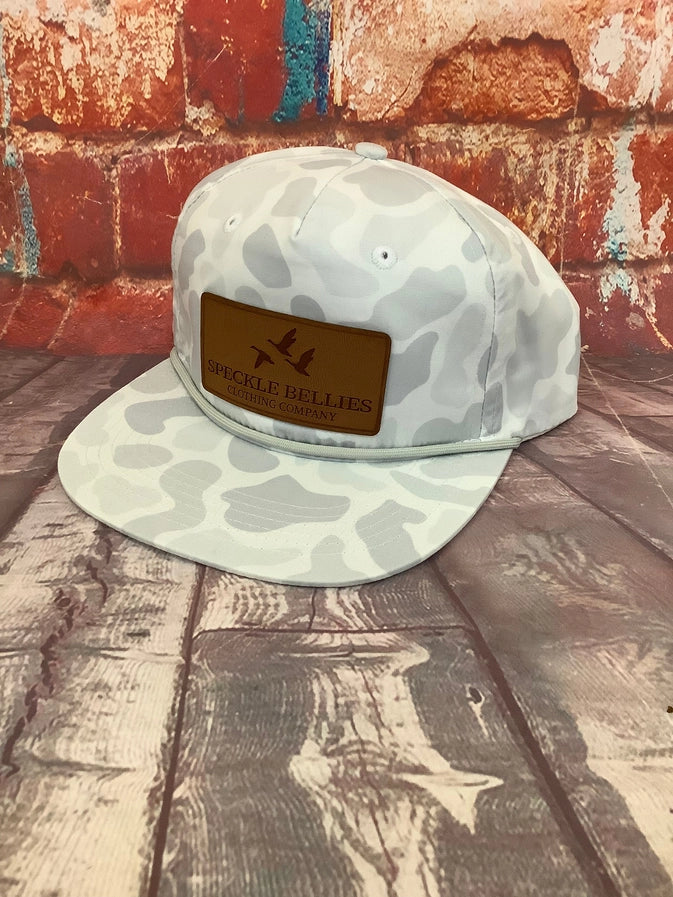 Sbcc 3 Geese Leather Patch Goat Rope Hat