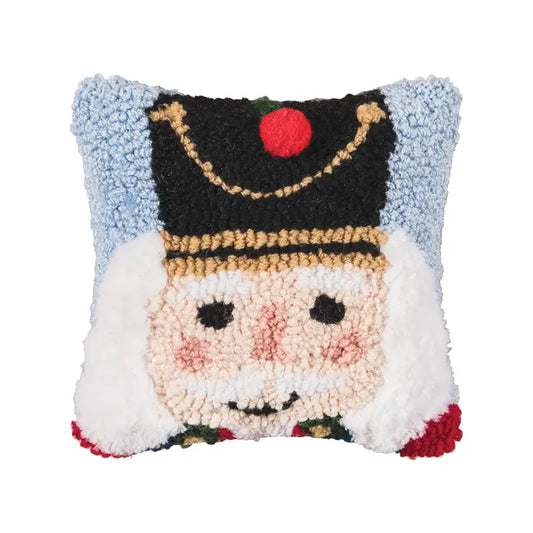 Blue Christmas Nutcracker Throw Pillow