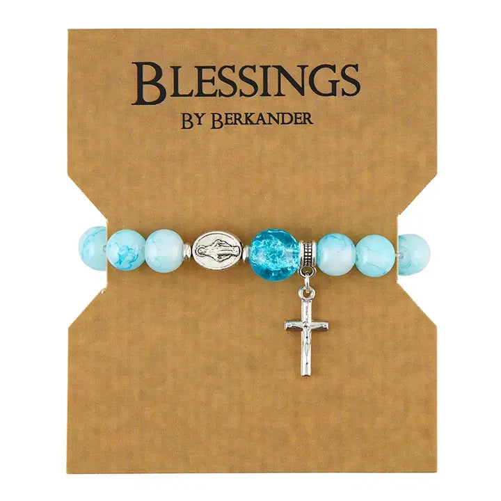 Blue Glass Bead Miraculous Bracelet