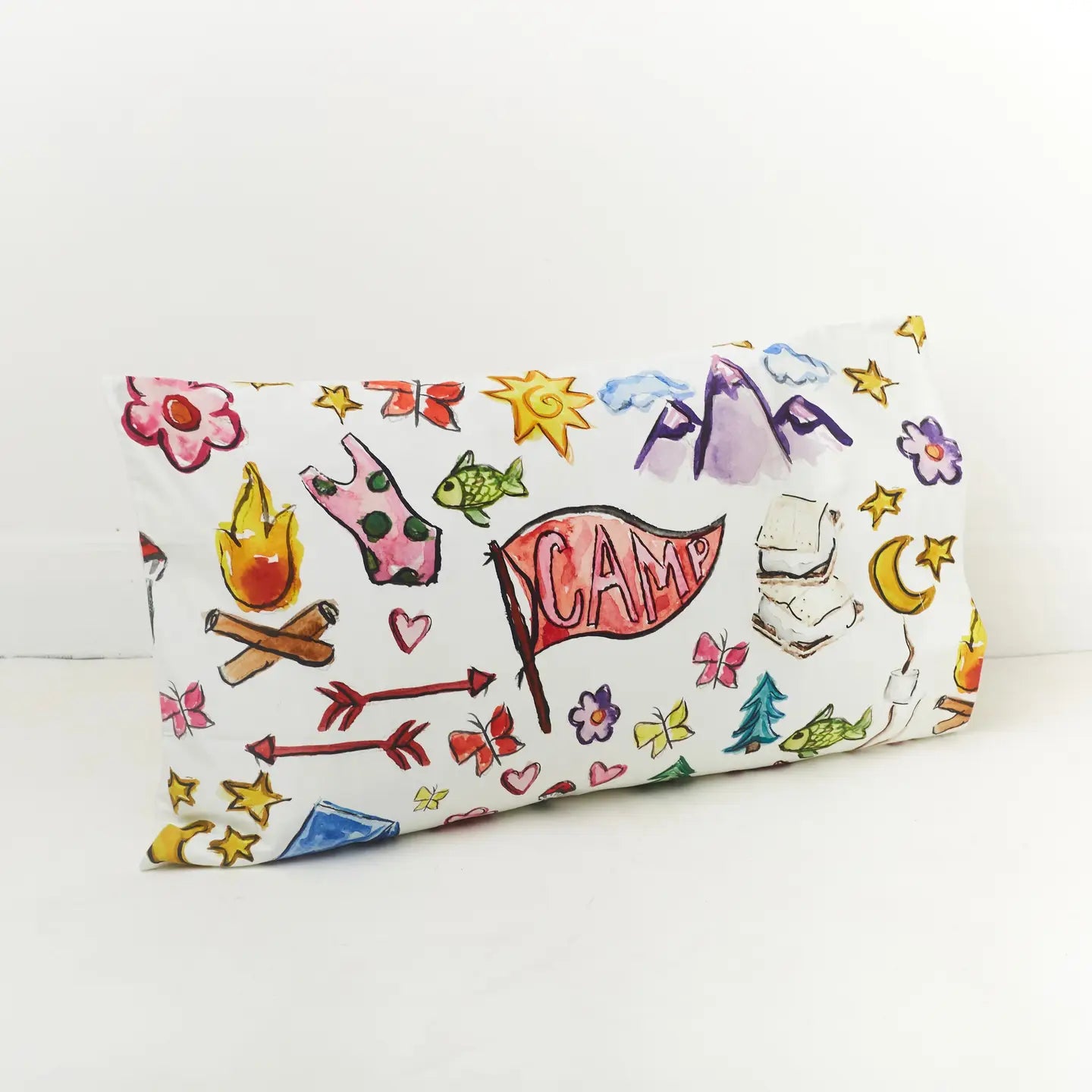 Happy Camper Pink Pillowcase