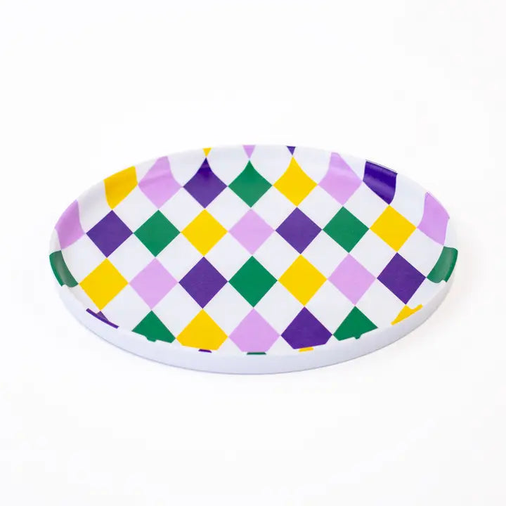 Mardi Gras Harlequin Melamine Plate