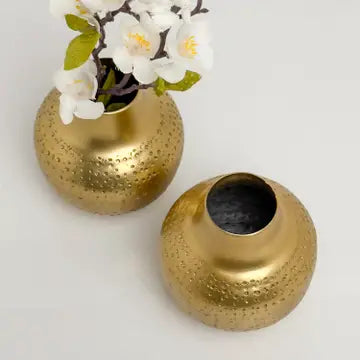 Hammered Aluminum Vases
