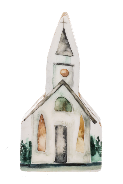 Church Watercolor Art Ganz