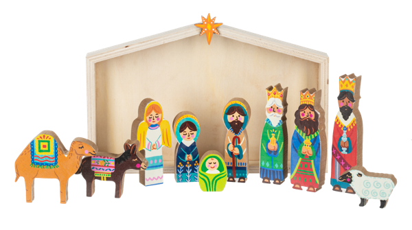 Nativity Scene w/Creche Set