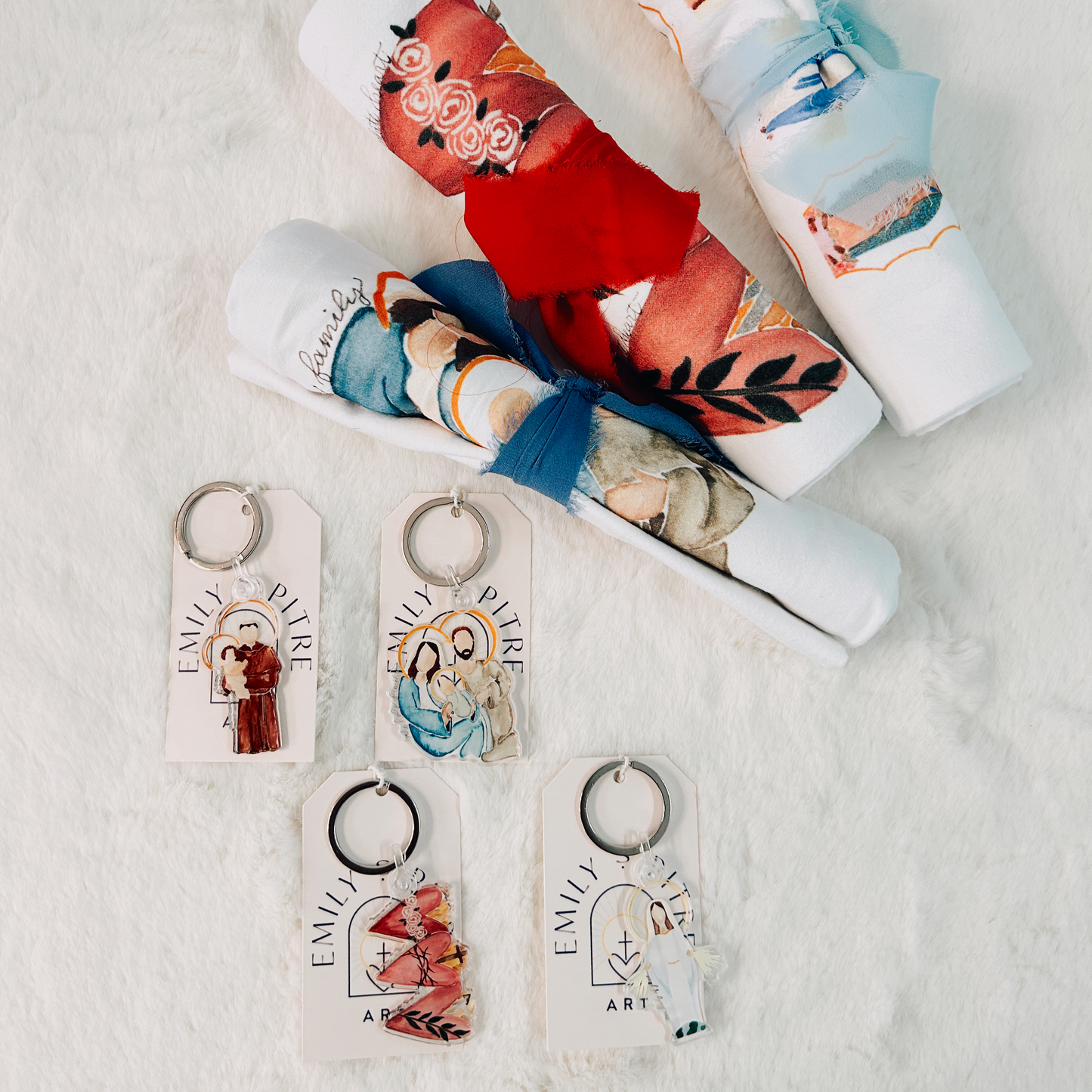 Emily S. Pitre Three Hearts Keychain