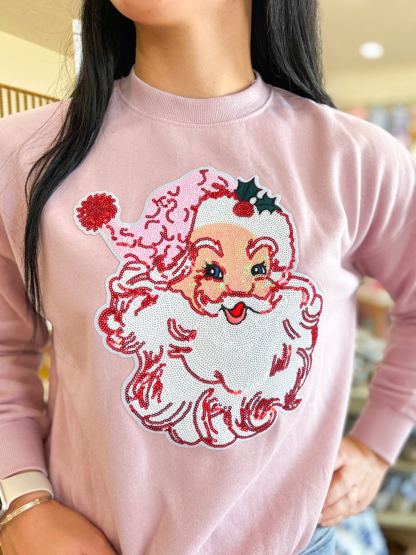 Vintage Santa Pink Sweatshirt