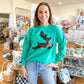 Green Sweatshirt with Reindeer