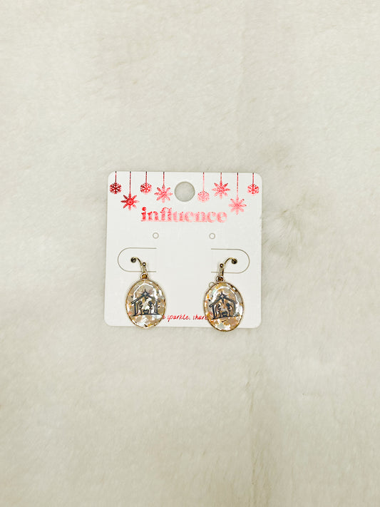 Holy Night Nativity Christmas Earrings