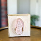 Our Lady of the Miraculous Medal on 4x4 Peach Canvas with Gold Accent