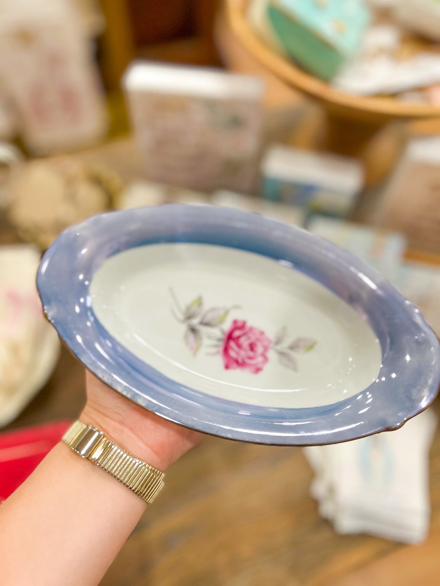 Vintage Westwood Pink Rose Trinket Dish
